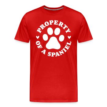 Propriété d’un épagneul - T-shirt bio Premium Homme - rouge - Devant - Damien (186cm)