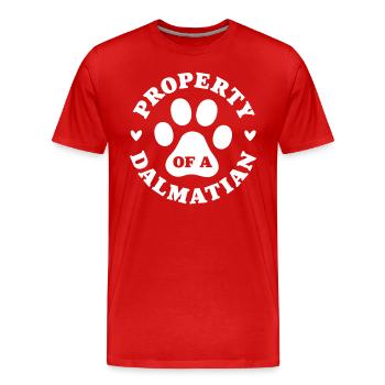 Propriété d’un Dalmatien - T-shirt bio Premium Homme - rouge - Devant - Damien (186cm)