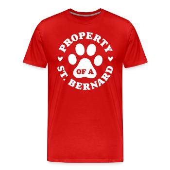 Property of a St Bernard - Men's Premium Organic T-Shirt - red - Front - Damien (186cm)