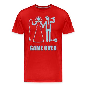 Game Over (Peitsche / Bier / Brautpaar Neu) - Männer Premium Bio T-Shirt - Rot - Vorne - Damien (186cm)