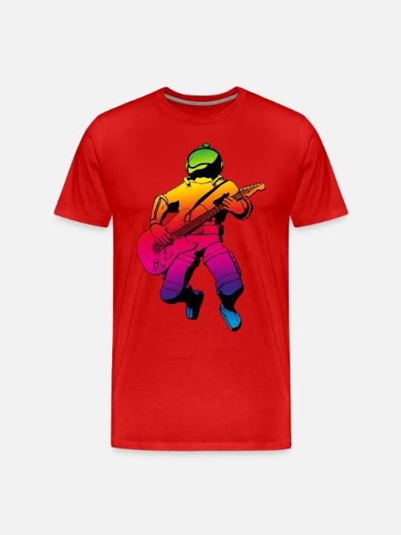 Space Guitar Hero 2 - Men's Premium Organic T-Shirt - red