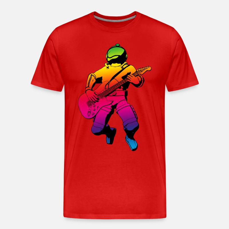 Space Guitar Hero 2 - Männer Premium Bio T-Shirt - Rot