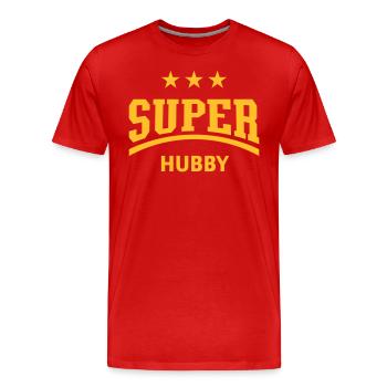 Super Hubby (Husband) - Männer Premium Bio T-Shirt - Rot - Vorne - Damien (186cm)