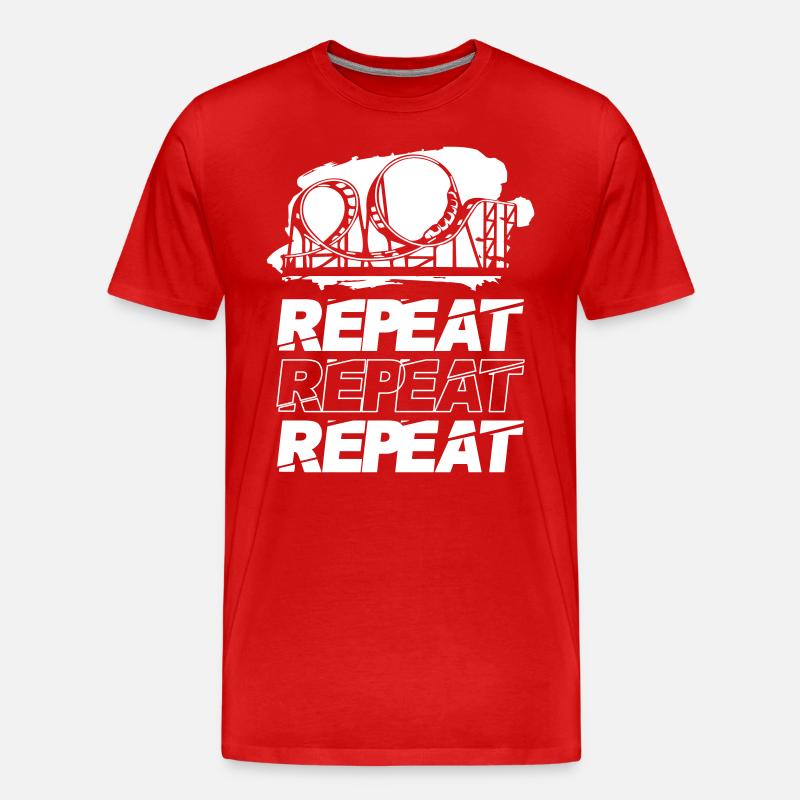 Roller Coaster Repeat Repeat Repeat - Men's Premium Organic T-Shirt - red