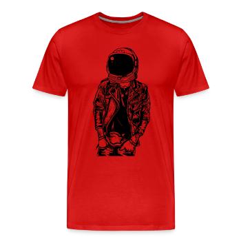 Astronaut Punkster - Männer Premium Bio T-Shirt - Rot - Vorne - Damien (186cm)