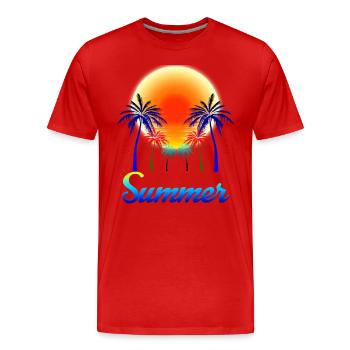 Été - T-shirt bio Premium Homme - rouge - Devant - Damien (186cm)