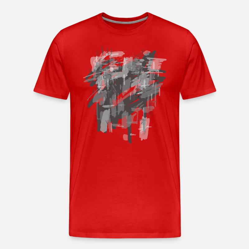 Grauer Hintergrund - Männer Premium Bio T-Shirt - Rot