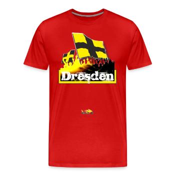 Dresde - T-shirt bio Premium Homme - rouge - Devant - Damien (186cm)