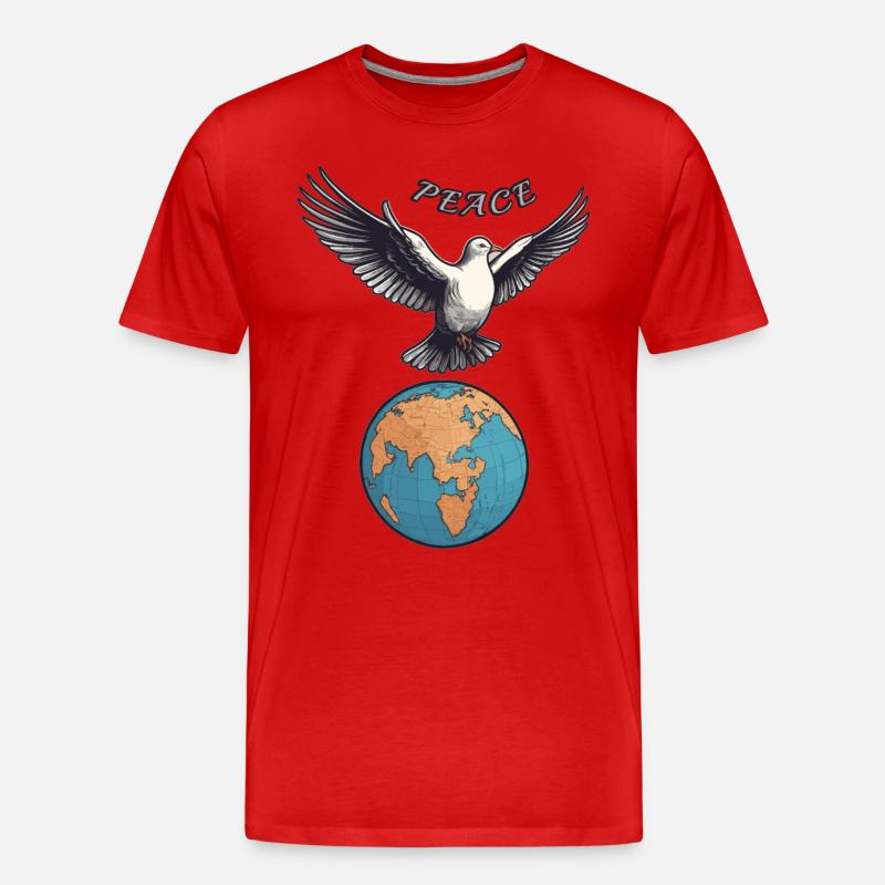 Weltfrieden auf der Erde - Männer Premium Bio T-Shirt - Rot