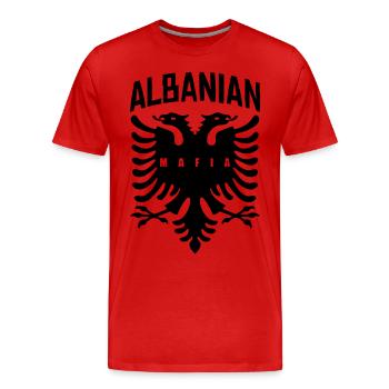 albanian mafia fun - Männer Premium Bio T-Shirt - Rot - Vorne - Damien (186cm)