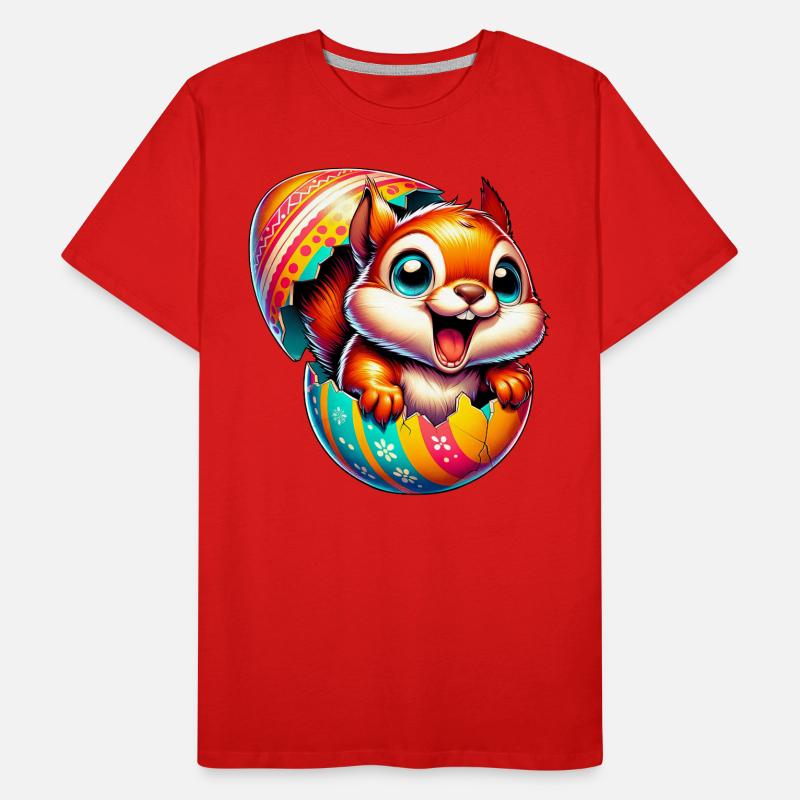 Easter Squirrel with Easter Egg: Cute Design Men's Premium Organic T-Shirt