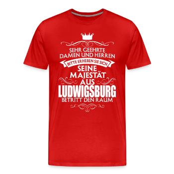 LUDWIGSBURG - Majestät - Männer Premium Bio T-Shirt - Rot - Vorne - Damien (186cm)