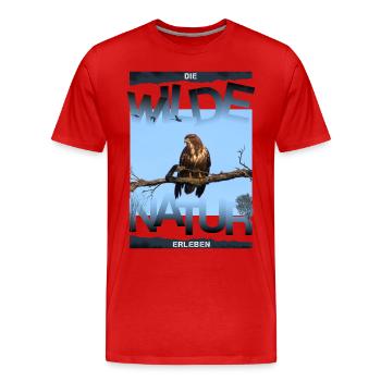 wilde Natur Bussard - Männer Premium Bio T-Shirt - Rot - Vorne - Damien (186cm)