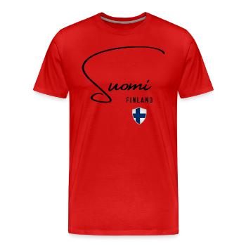 Flagge von Finnland, finnischer Stolz - Männer Premium Bio T-Shirt - Rot - Vorne - Damien (186cm)