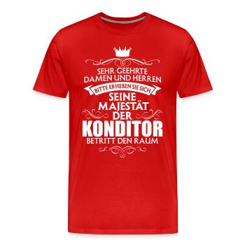 KONDITOR - Männer Premium Bio T-Shirt - Rot - Vorne - Damien (186cm)