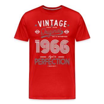 1966 vintage original gift birthday 56 years - Men's Premium Organic T-Shirt - red - Front - Damien (186cm)