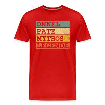 Onkel Pate Mythos Legende Kommunion - Männer Premium Bio T-Shirt - Rot - Vorne - Damien (186cm)