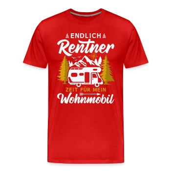 Endlich Rentner Zeit für mein Wohnmobil Camping - Männer Premium Bio T-Shirt - Rot - Vorne - Damien (186cm)