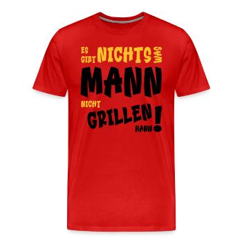 Es gibt nichts was Mann nicht grillen kann! - Männer Premium Bio T-Shirt - Rot - Vorne - Damien (186cm)