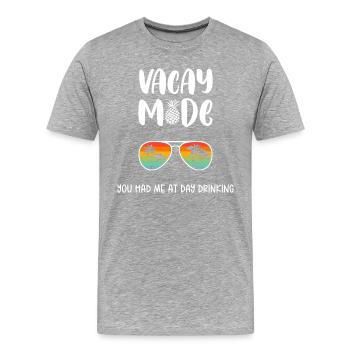 Du hattest mich am Tag trinken Vacay Mode Sonnenbrille - Männer Premium Bio T-Shirt - Grau meliert - Vorne - Damien (186cm)