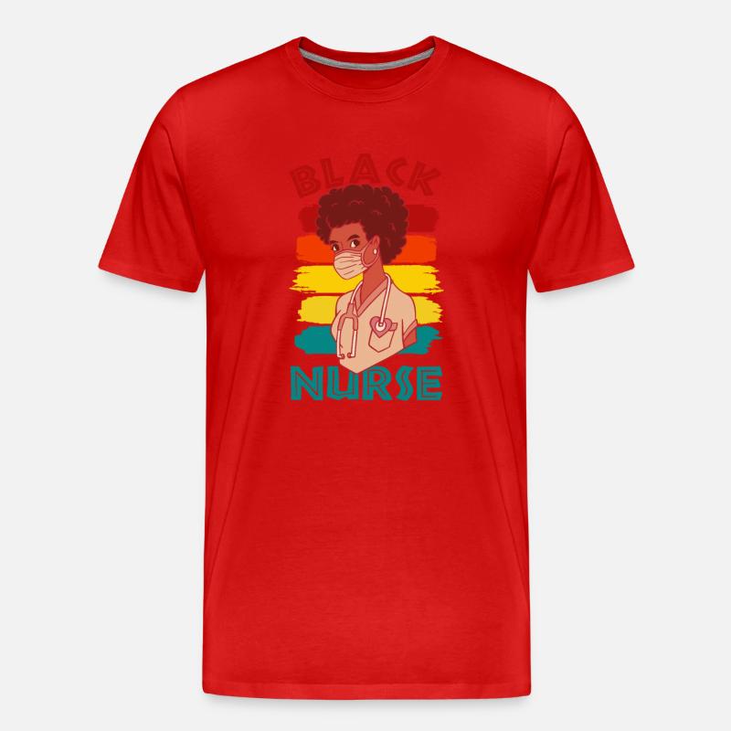 Schwarze Krankenschwester - Männer Premium Bio T-Shirt - Rot