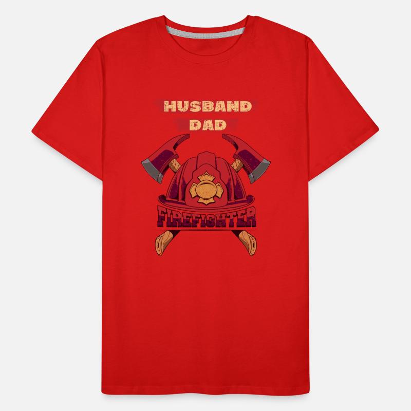 Ehemann Papa Feuerwehrmann Männer Premium Bio T-Shirt
