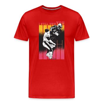 I Still Own You Football - Men's Premium Organic T-Shirt - red - Front - Damien (186cm)