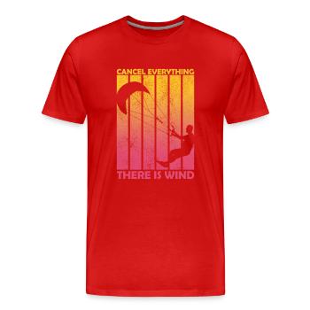 Annuler tout ce qu’il y a vent kitesurf drôle - T-shirt bio Premium Homme - rouge - Devant - Damien (186cm)