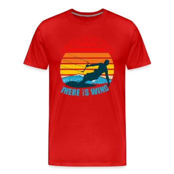 Annuler tout ce qu’il y a vent kitesurf drôle - T-shirt bio Premium Homme - rouge - Devant - Damien (186cm)