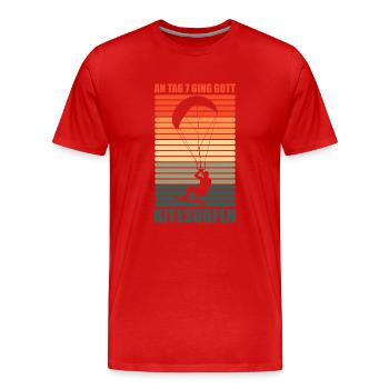 Le jour 7, Dieu est allé kitesurf drôle - T-shirt bio Premium Homme - rouge - Devant - Damien (186cm)