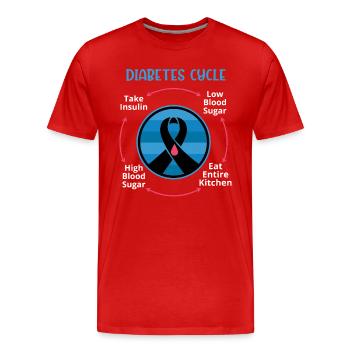 Mein Diabetes-Mom-Cycle-Krieger - Männer Premium Bio T-Shirt - Rot - Vorne - Damien (186cm)
