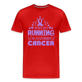 Je suis en train de dépasser le cancer de l’estomac - T-shirt bio Premium Homme - rouge - Devant - Damien (186cm)