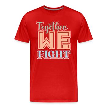Gemeinsam kämpfen wir gegen den Krebs Krieger - Männer Premium Bio T-Shirt - Rot - Vorne - Damien (186cm)