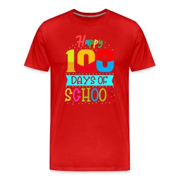 Glückliche hundert Tage Schule - Männer Premium Bio T-Shirt - Rot - Vorne - Damien (186cm)