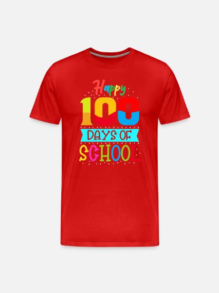 Happy Hundred Days Of School - Men's Premium Organic T-Shirt - red