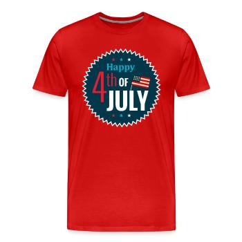 Glücklicher 4. Juli Rot, Weiß Und Blau - Männer Premium Bio T-Shirt - Rot - Vorne - Damien (186cm)