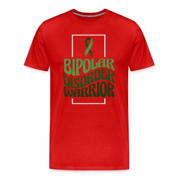 Sensibilisation au trouble de santé mentale bipolaire - T-shirt bio Premium Homme - rouge - Devant - Damien (186cm)
