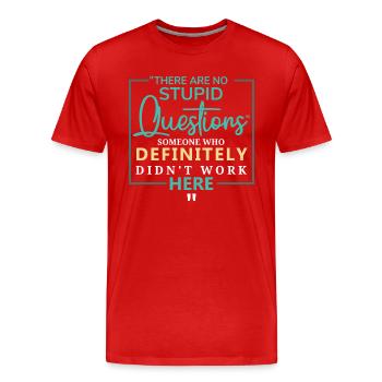 Commentaire ironique d’un collègue sarcastique - T-shirt bio Premium Homme - rouge - Devant - Damien (186cm)