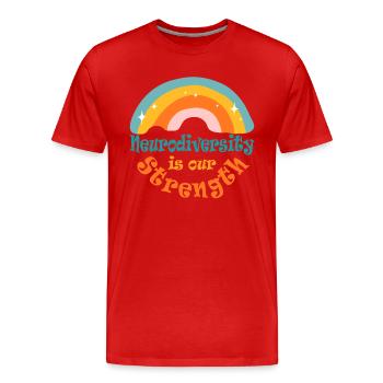 Mariage neurodivers, autisme, bipolaire, acceptation - T-shirt bio Premium Homme - rouge - Devant - Damien (186cm)