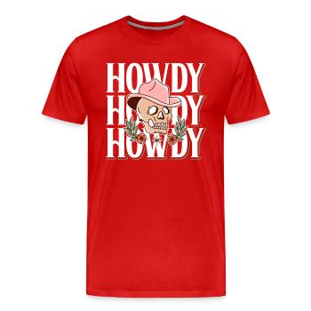 Howdy Western Vibes Country Ranch Life Rodéo - T-shirt bio Premium Homme - rouge - Devant - Damien (186cm)
