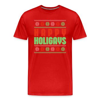 LGBTQ-Weihnachtsfeiertage sie kommen raus - Männer Premium Bio T-Shirt - Rot - Vorne - Damien (186cm)