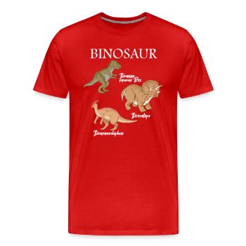 Bisexuel Dinosaure Binosaure Bi Pride Coming Out - T-shirt bio Premium Homme - rouge - Devant - Damien (186cm)