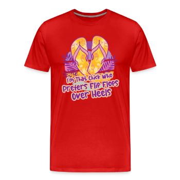 Flip Flops Strandliebhaber Urlaub Sommermodus - Männer Premium Bio T-Shirt - Rot - Vorne - Damien (186cm)