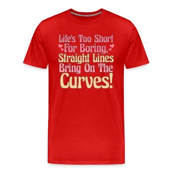 Curvy Chick Body Positive Confident - Men's Premium Organic T-Shirt - red - Front - Damien (186cm)
