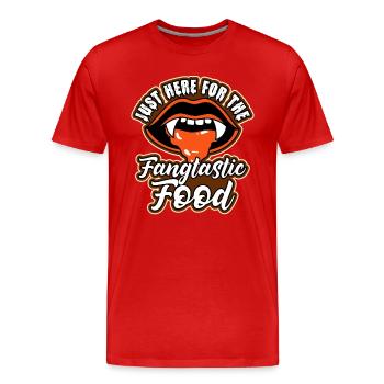 Nur hier für das Halloween-Wortspiel mit Fangtastic Food - Männer Premium Bio T-Shirt - Rot - Vorne - Damien (186cm)