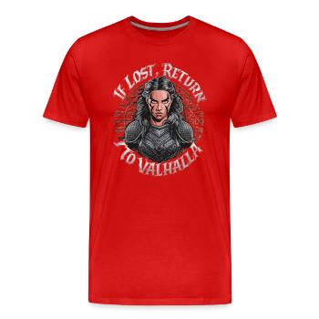 En cas de perte de retour au Valhalla - T-shirt bio Premium Homme - rouge - Devant - Damien (186cm)