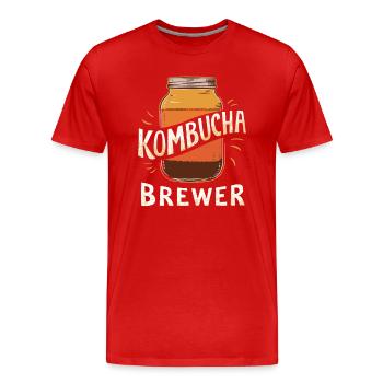 Kombucha-Brauer-Enthusiast - Männer Premium Bio T-Shirt - Rot - Vorne - Damien (186cm)