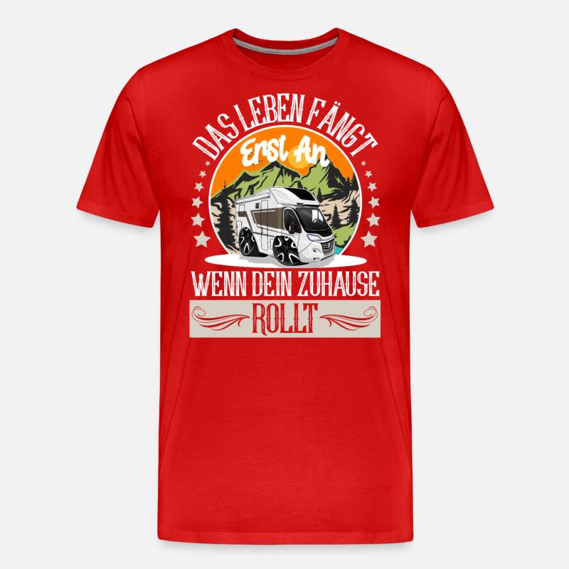 Camping Camper Campen - Männer Premium Bio T-Shirt - Rot
