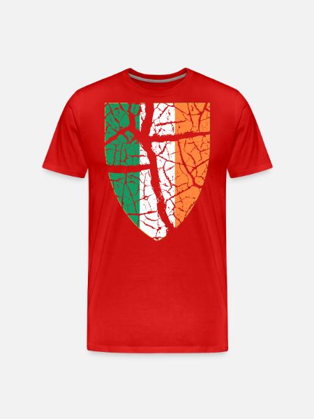 Irland Wappen - Männer Premium Bio T-Shirt - Rot