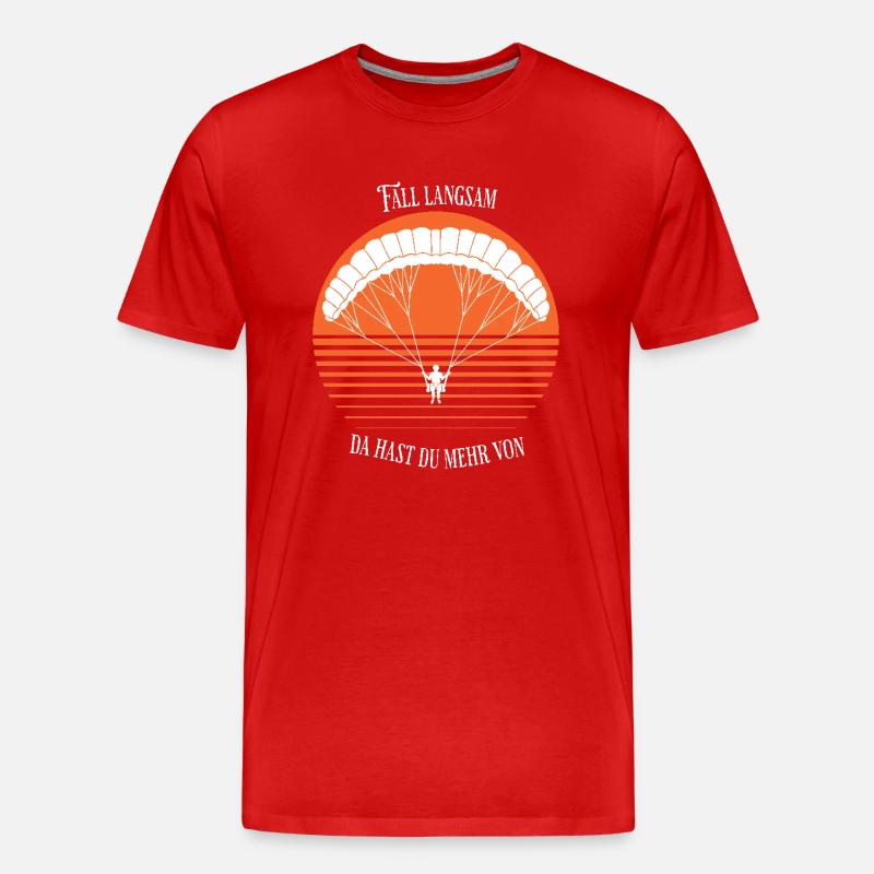 Fall Langsam, da hast du mehr von - Männer Premium Bio T-Shirt - Rot